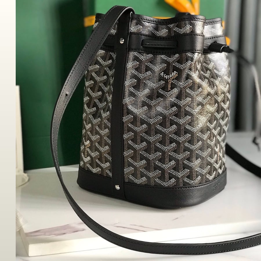 Goyard black color medium size Goyard Petit Flot Bucket Bag