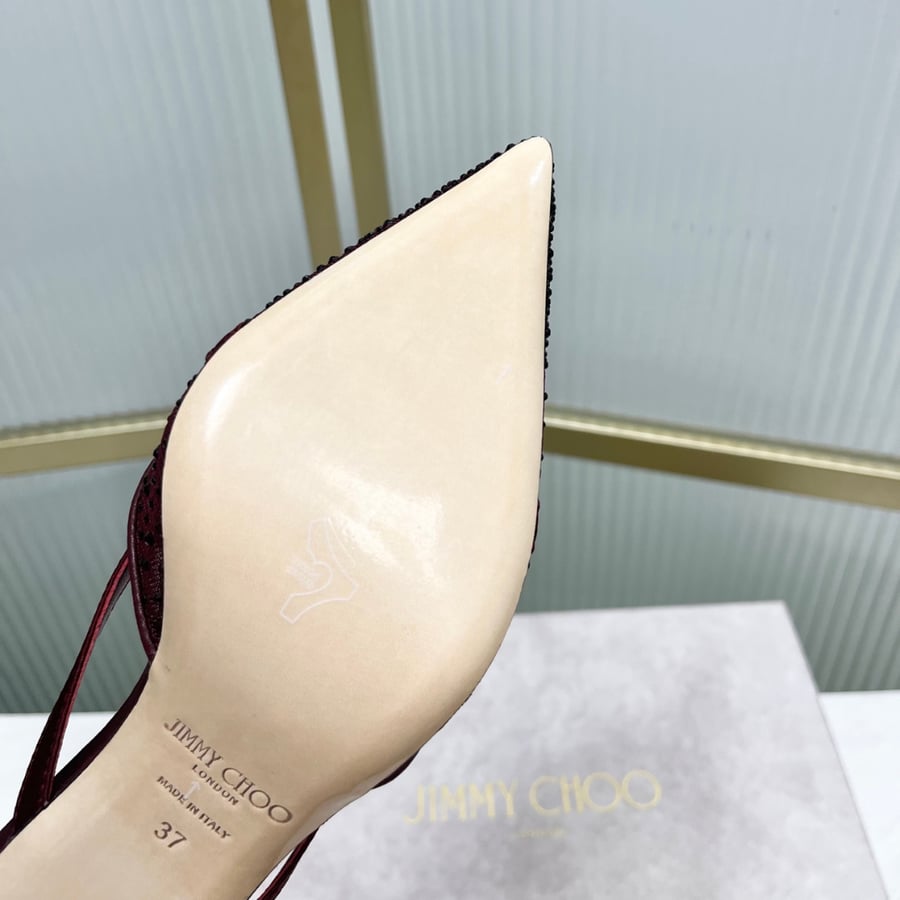 صندل جيمي تشو ساكورا تصميم كلاسيكي أنيق لون برغندي JIMMY CHOO