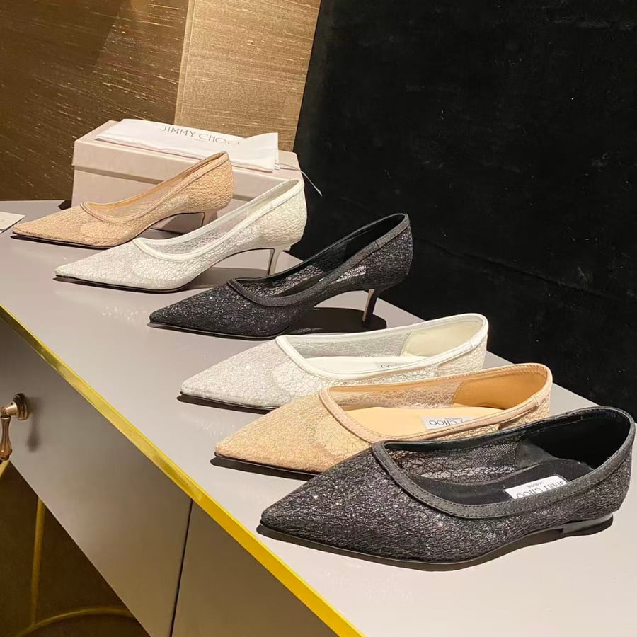 حذاء كعب عالي جيمي تشو لون أبيض JIMMY CHOO Starry