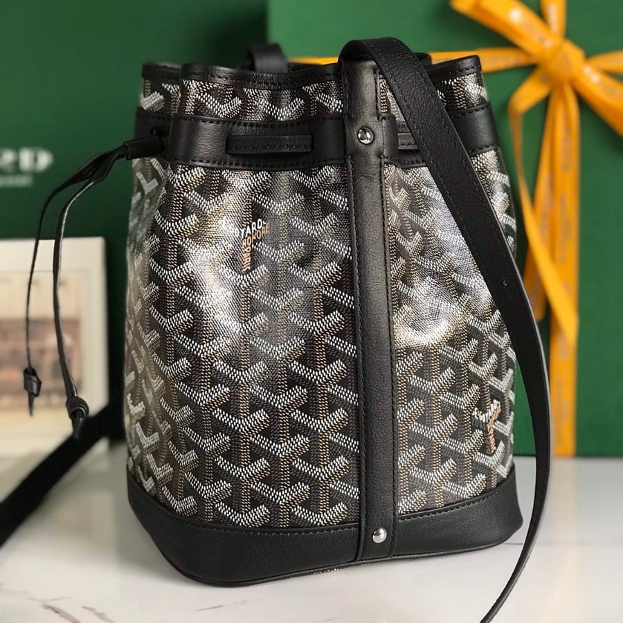 Goyard black color medium size Goyard Petit Flot Bucket Bag