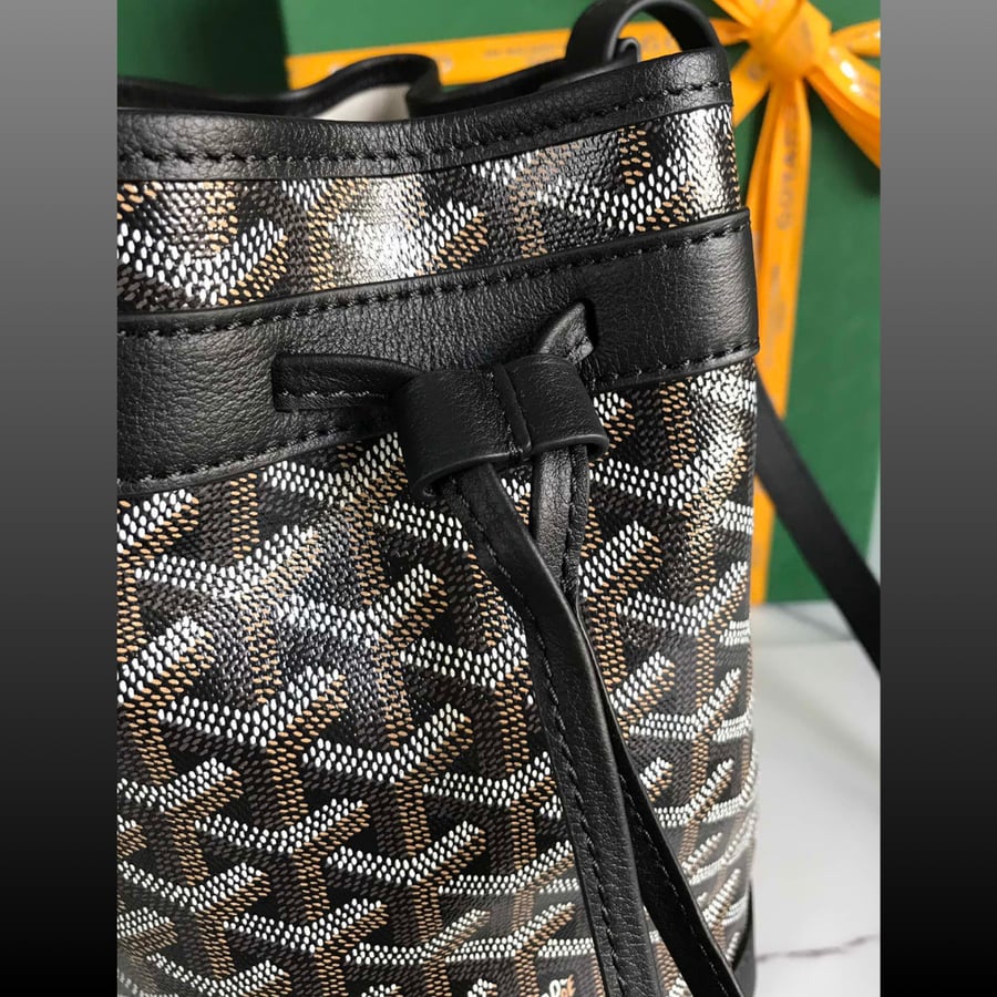 Goyard black color medium size Goyard Petit Flot Bucket Bag