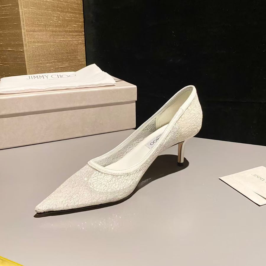 حذاء كعب عالي جيمي تشو لون أبيض JIMMY CHOO Starry