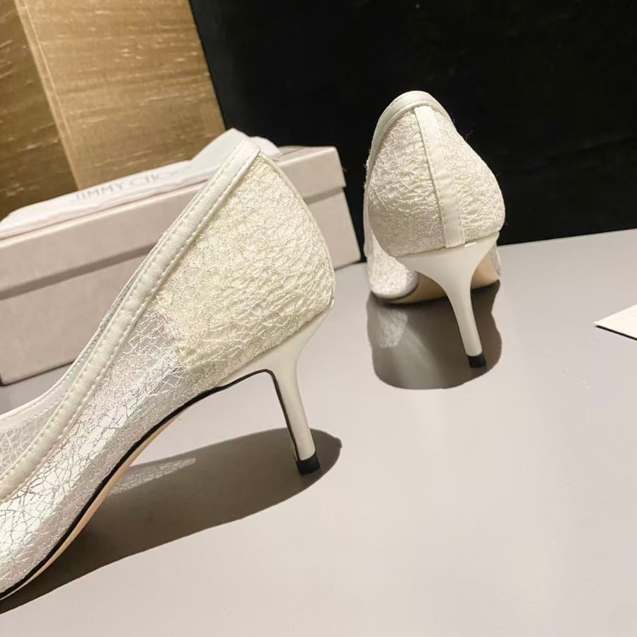 حذاء كعب عالي جيمي تشو لون أبيض JIMMY CHOO Starry