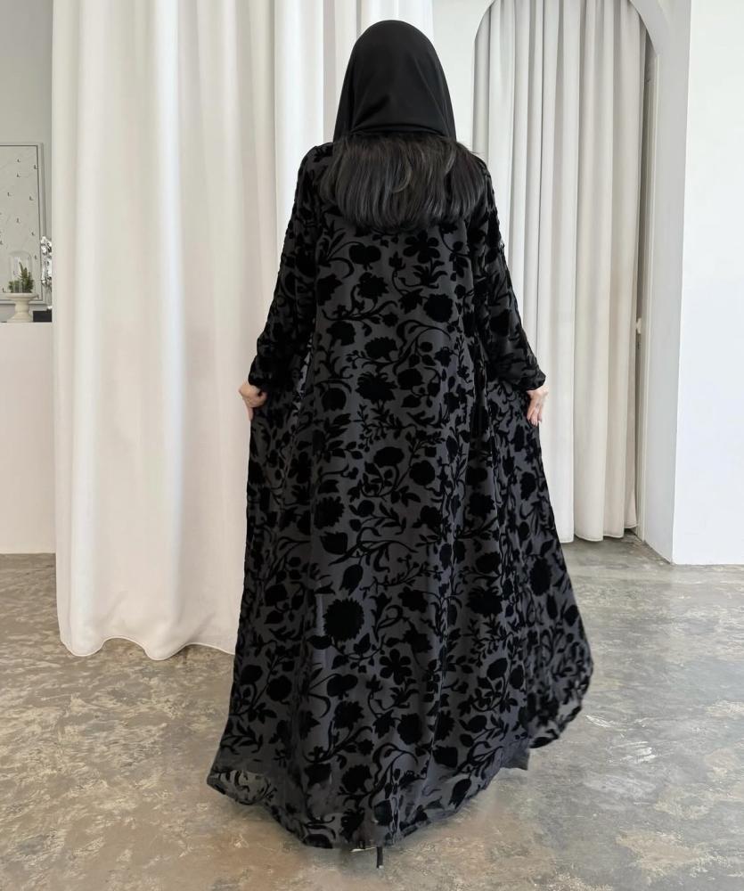 عبايه اسيا مخمل شيفون