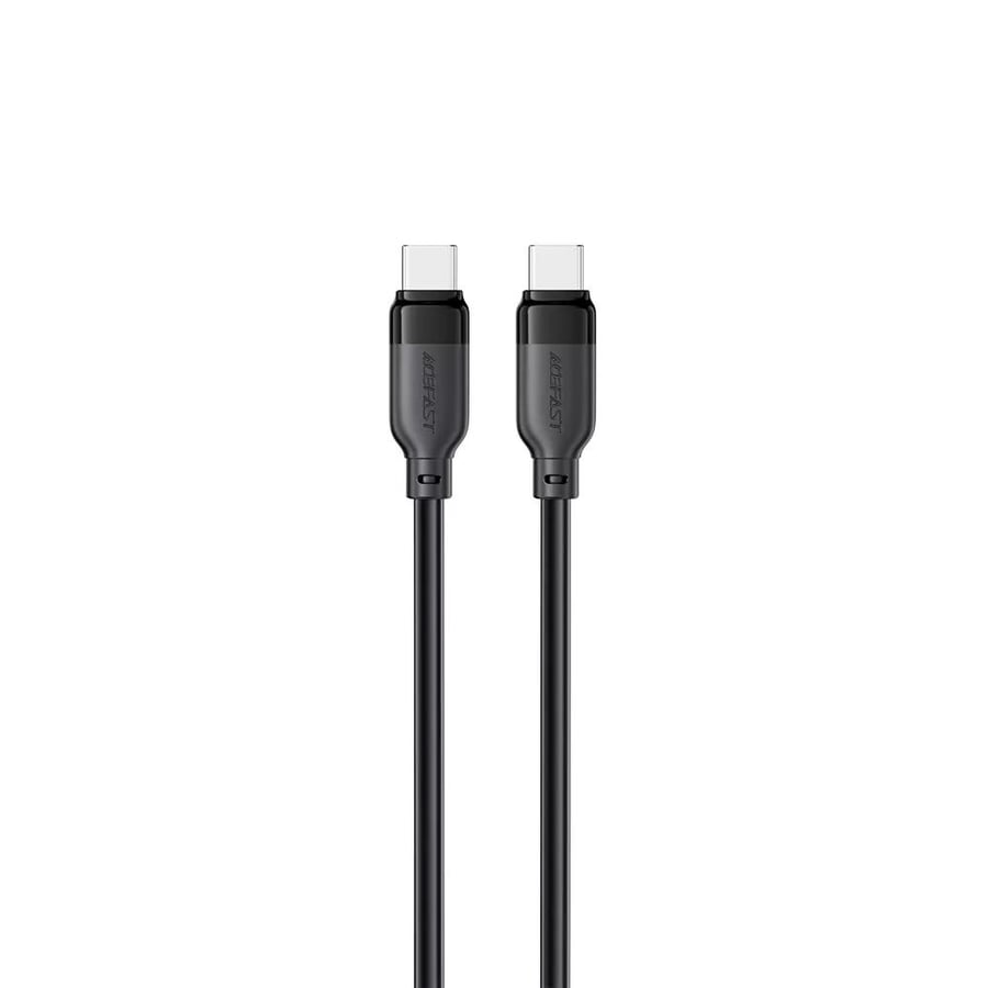 Acefast- كابل - بطول 1.2 متر (60 واط) بتقنية الشحن السريع - من USB-C إلى USB-C - أسود