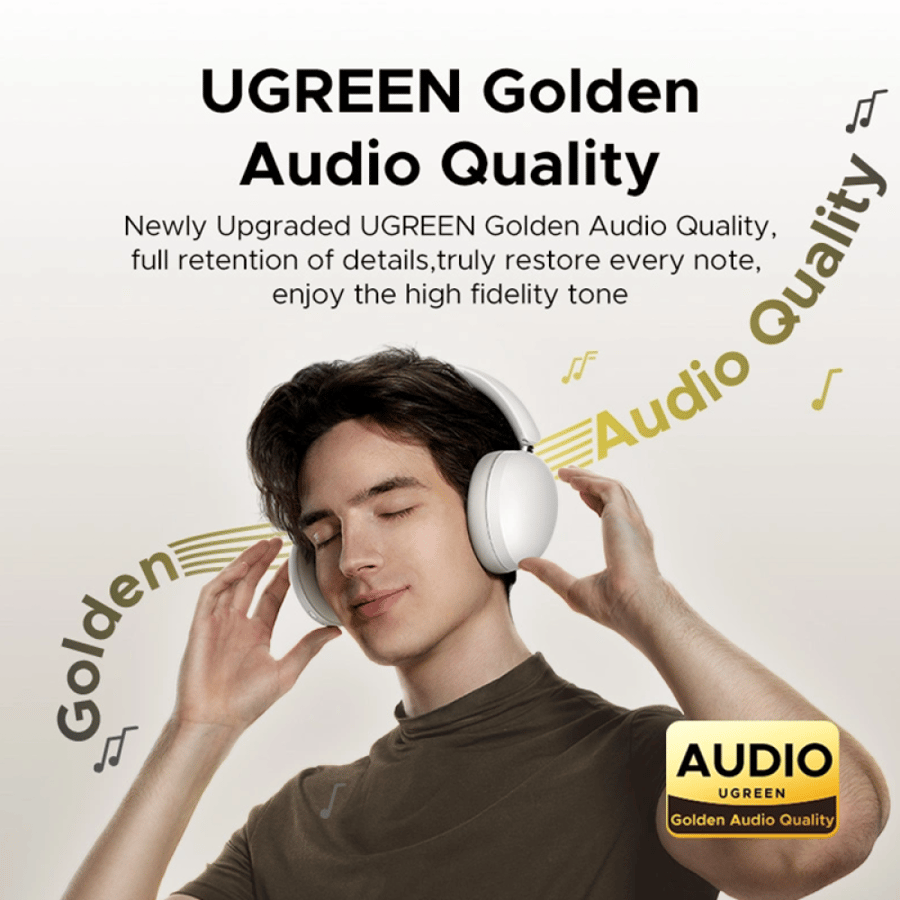 سماعة رأس يوجرين ستوديو ماكس 2 اللاسلكية UGREEN Studio Max2 HP205 – بلوتوث 5.4، بطارية 80 ساعة، شحن سريع، صوت 40 مم – أسود