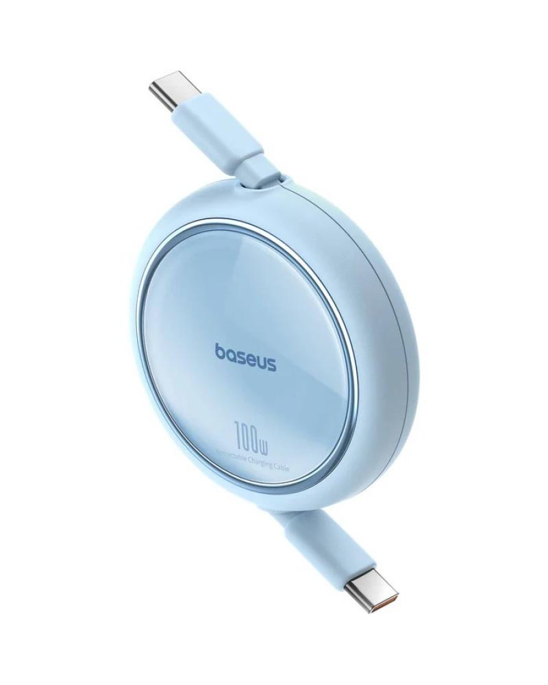 سلك تايب سي شحن سريع من بيسوس Free2Draw صغيرUSB-C قابل للسحب بقوة 100 واط