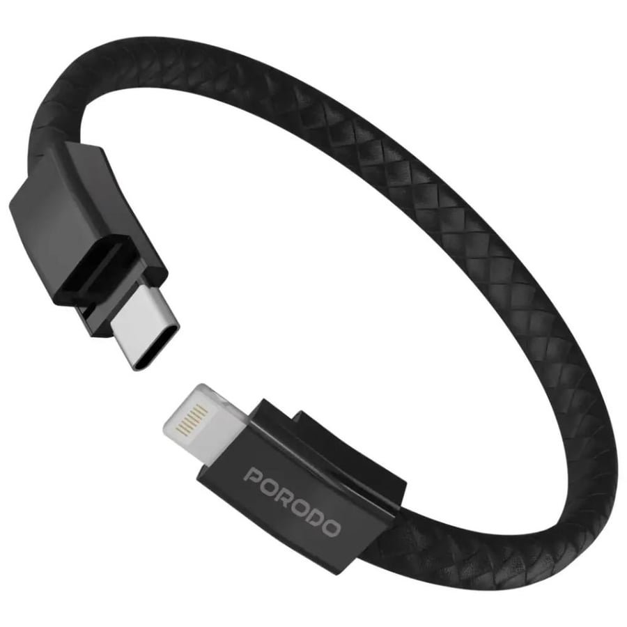 سلك USB-C إلى Lightning مع سوار المعصم بمشبك فولاذي مغناطيسي من بورودو
