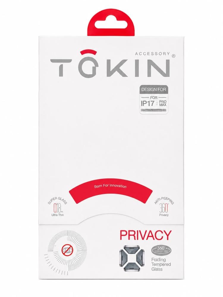 زجاج حماية خصوصية TOKIN 360° لهاتف iPhone 17 Pro Max