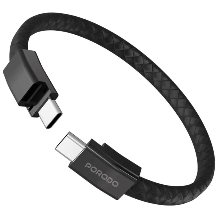 سلك USB-C إلى USB-C مع سوار المعصم بمشبك فولاذي مغناطيسي من بورودو