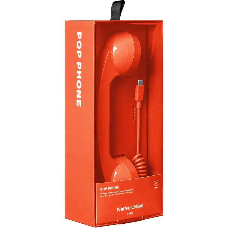 سماعة هاتف كلاسيكية بوب فون Native Union Pop Phone كيبل تايب سي - احمر