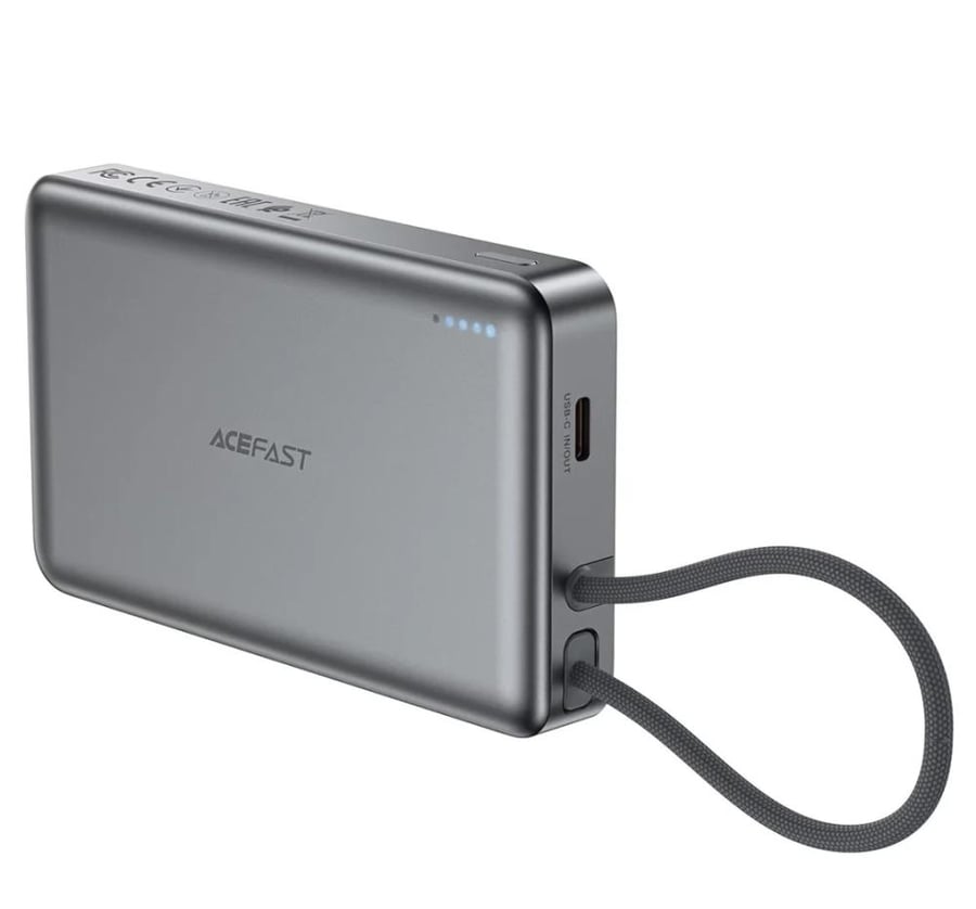 شاحن متنقل مغناطيسي مع كابل مدمج ايس فاست (ACEFAST M18) سعة 10000mAh بقوة 22.5W