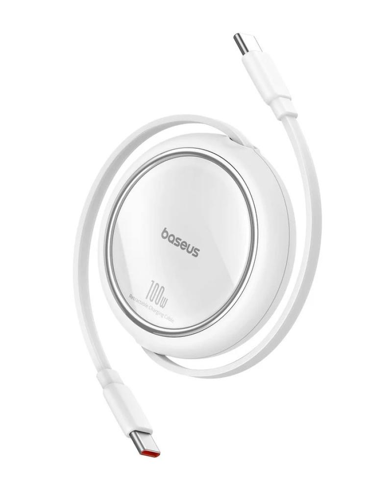 سلك تايب سي شحن سريع من بيسوس Free2Draw صغيرUSB-C قابل للسحب بقوة 100 واط