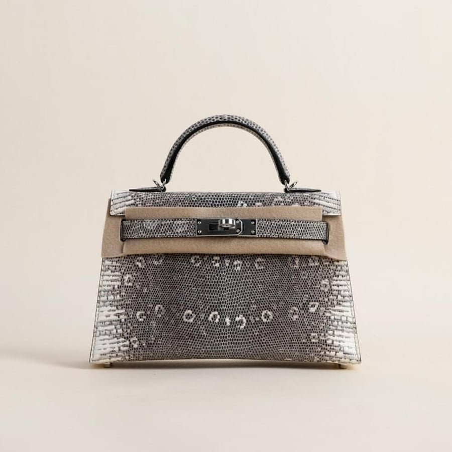Kelly mini 19cm lizard leather, custom color .
