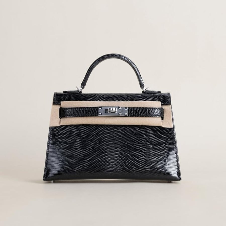 Kelly mini 19cm lizard leather, custom color .