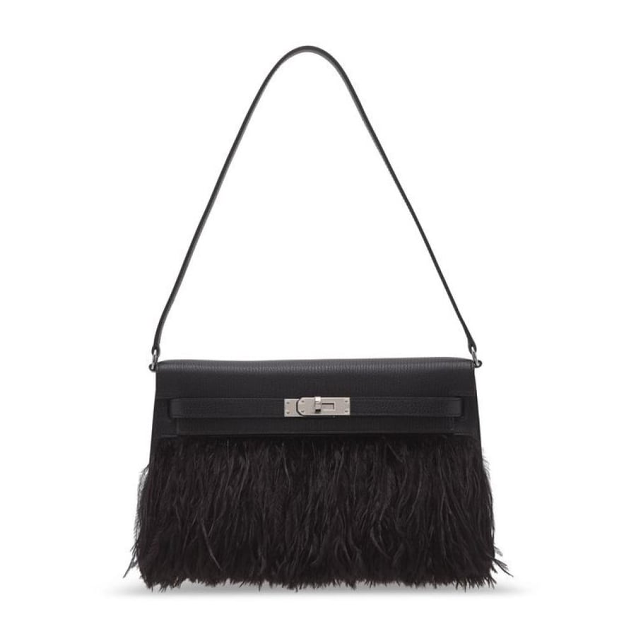 Kelly elan feathers 27cm chevre leather .