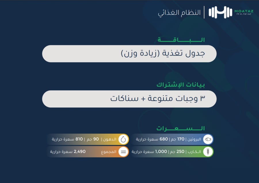 باقة زيادة وزن