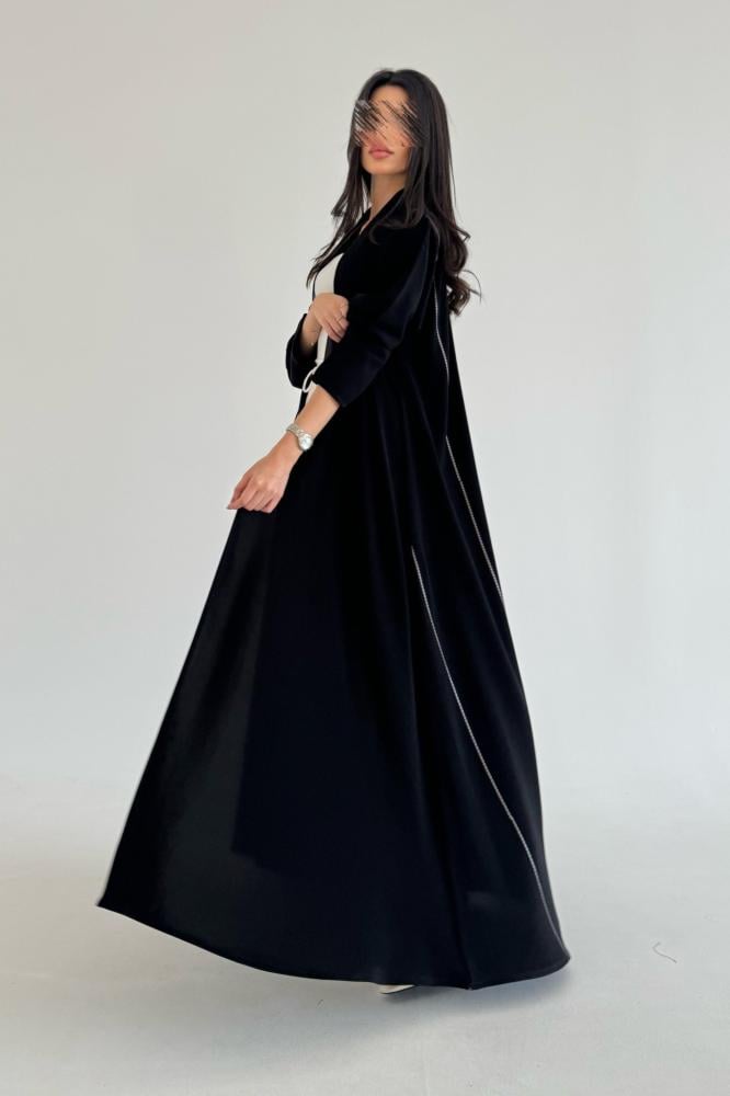 عباية كريب اسود - خمرة