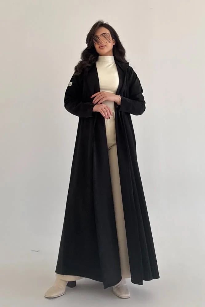 عباية شتوي قبعة من الشامواه الناعم