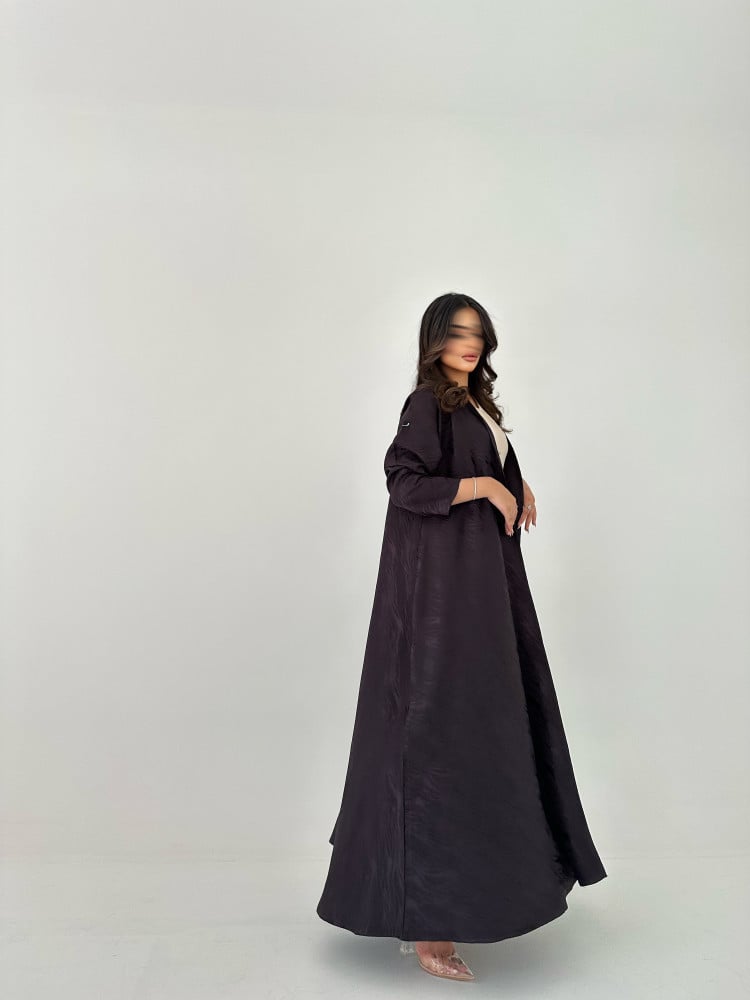 عباية نص كلوش جاكار - عنابي - خمرة