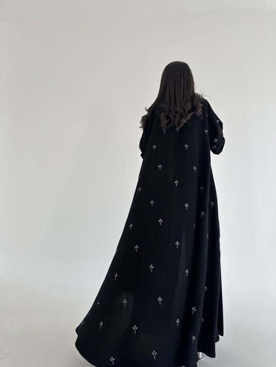 عباية كريب اسود - خمرة
