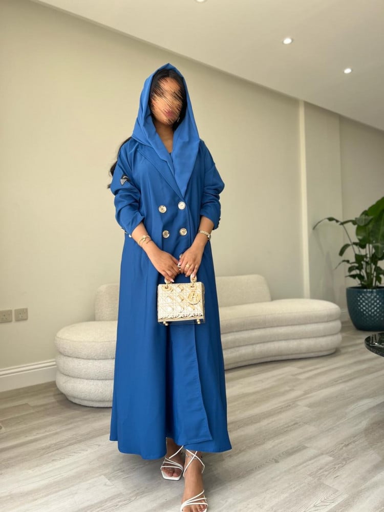 Blue blazer, genzy, semi-oversized, crepe Barbie