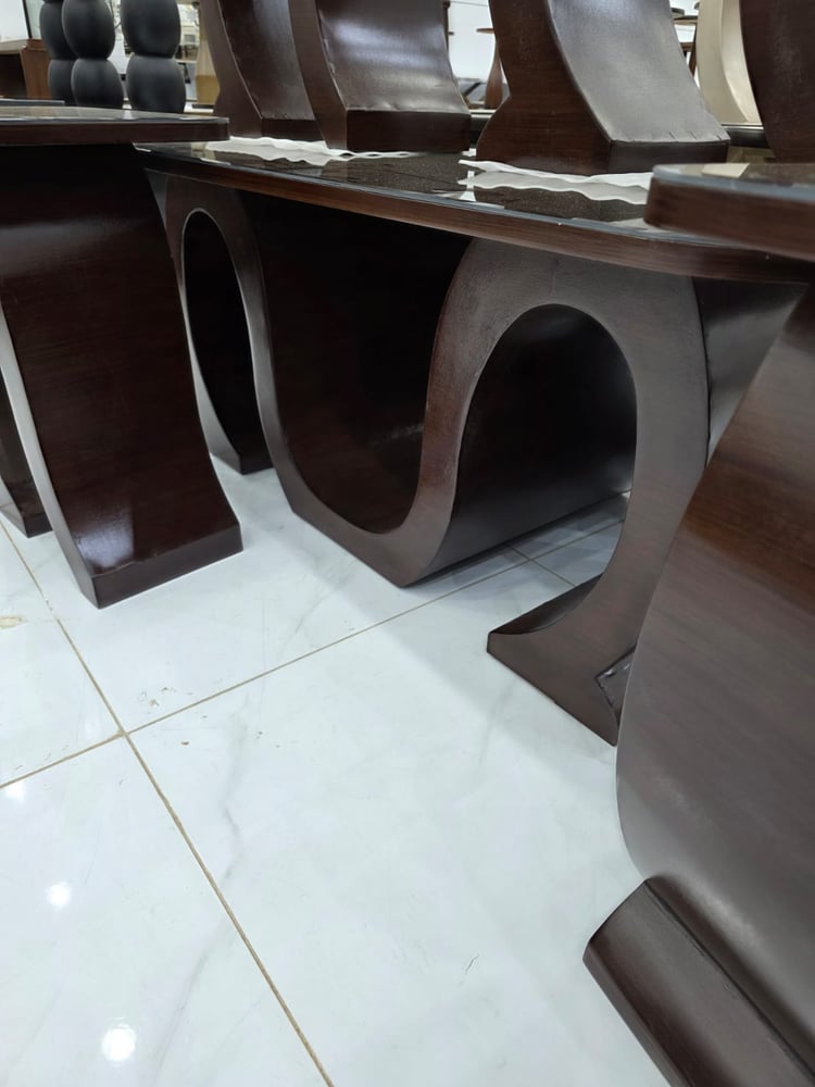 طاولات 7 قطع مراية عسلي NEW بني معتق