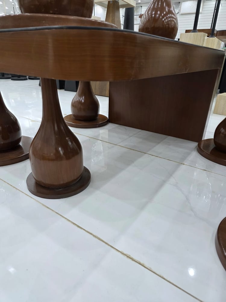 طاولات 7 قطع مراية NEW لون بني معتق
