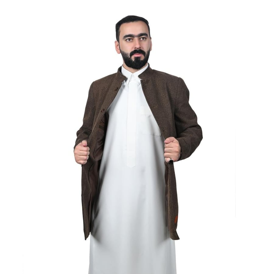 بالطو كشميري رجالي بني – أنيق، فاخر ودفء مثالي للشتاء