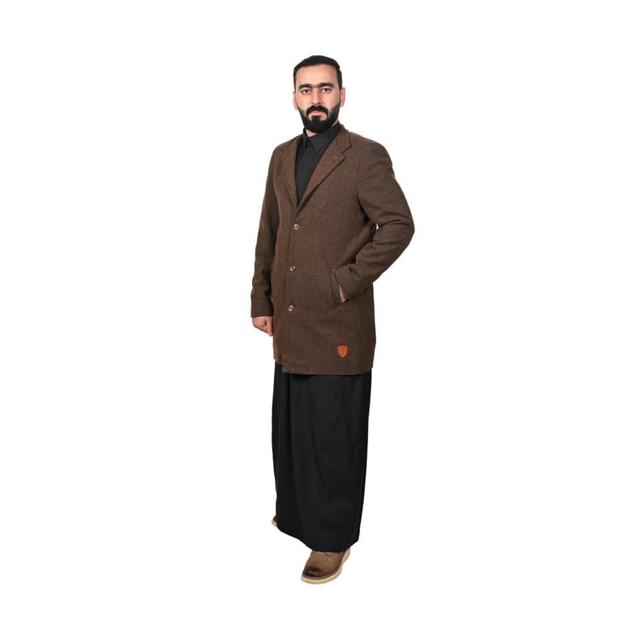بالطو كشميري رجالي بني – أنيق، فاخر ودفء مثالي للشتاء