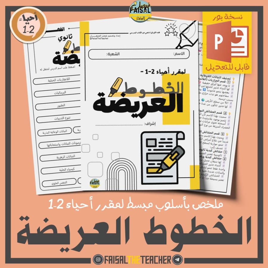 ملخص الخطوط العريضة لأحياء 2-1 (بوربوينت)