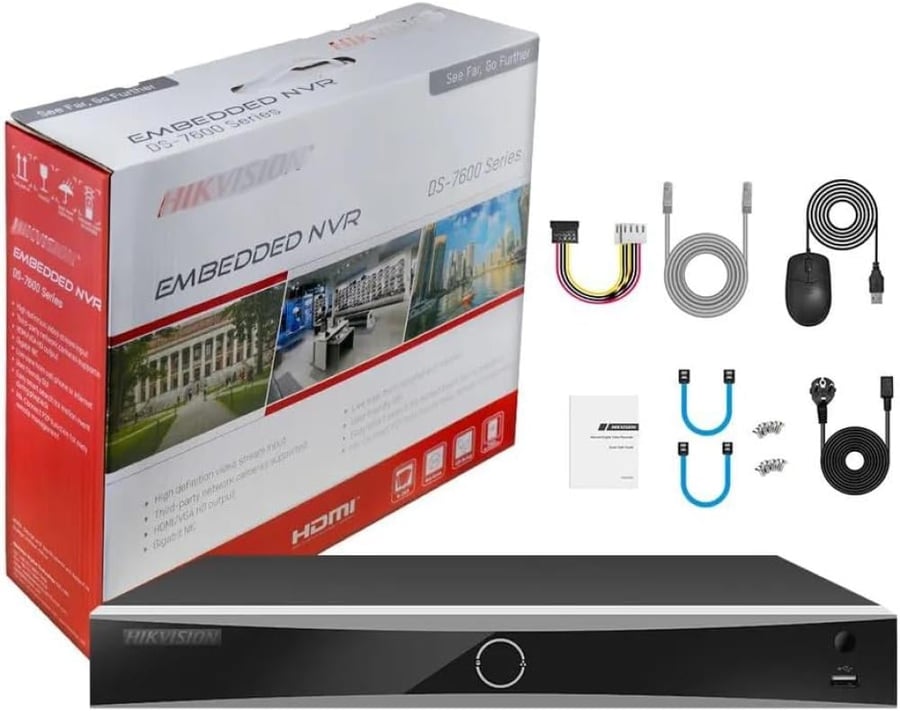 جهاز تسجيل 8 قنوات شبكي 4k مع منافذ DS-7608NXI-K1/8P