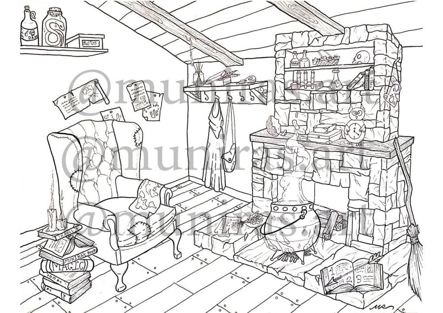 witch's room صفحه تلوين
