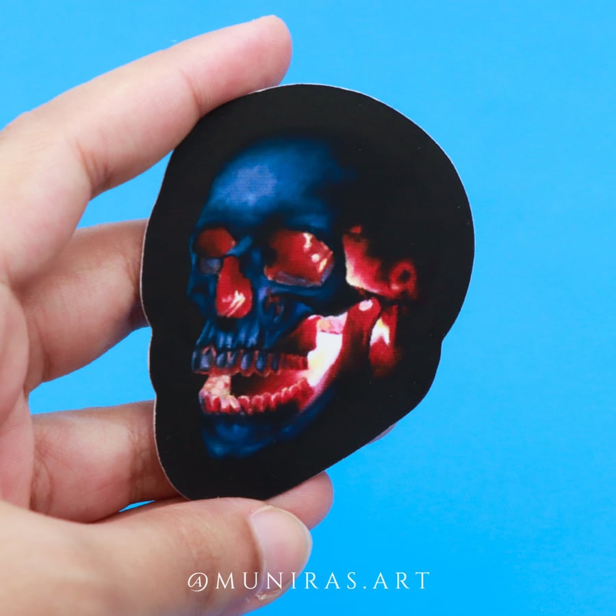 glowing skull sticker