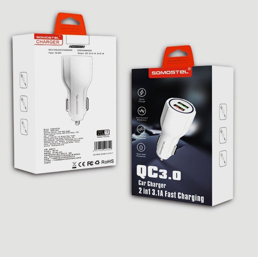Qualcomm car charger | with two USB ports