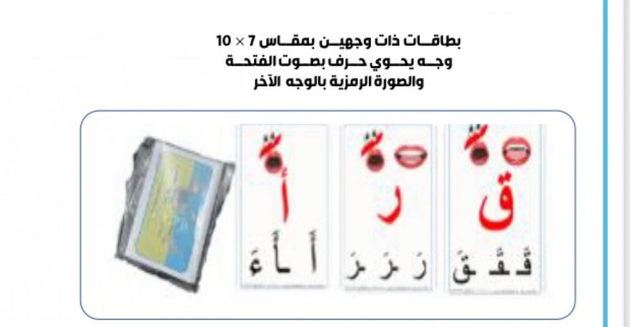 بطاقات حروف نجاحي بصوت الفتحة