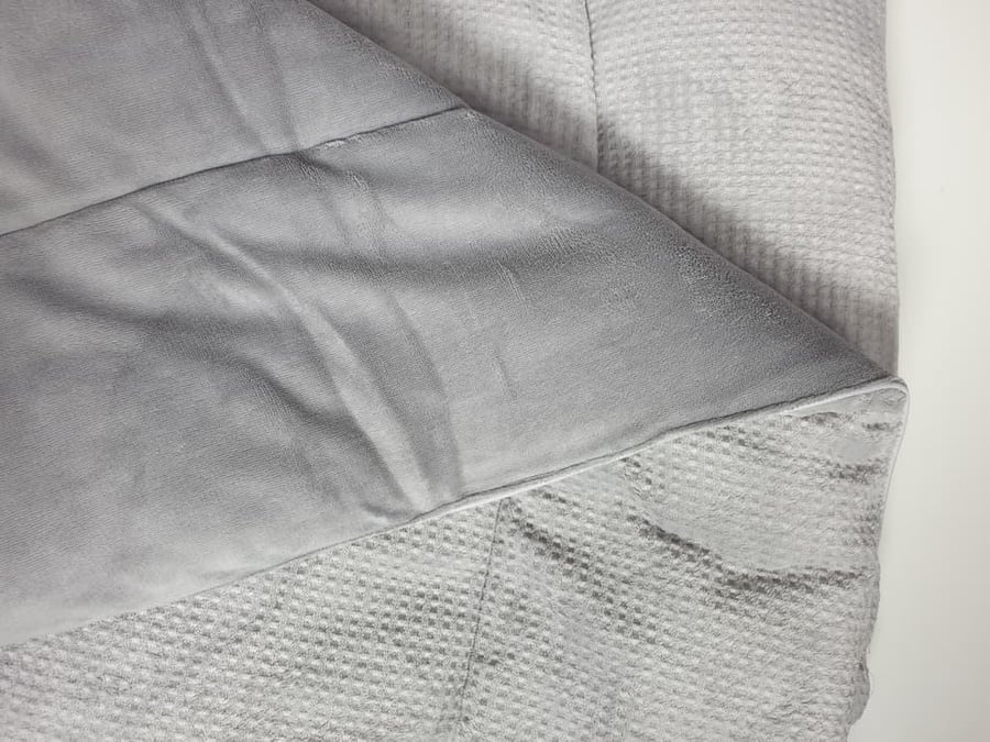 Velvet bedspread in gray color, winter, single and a half