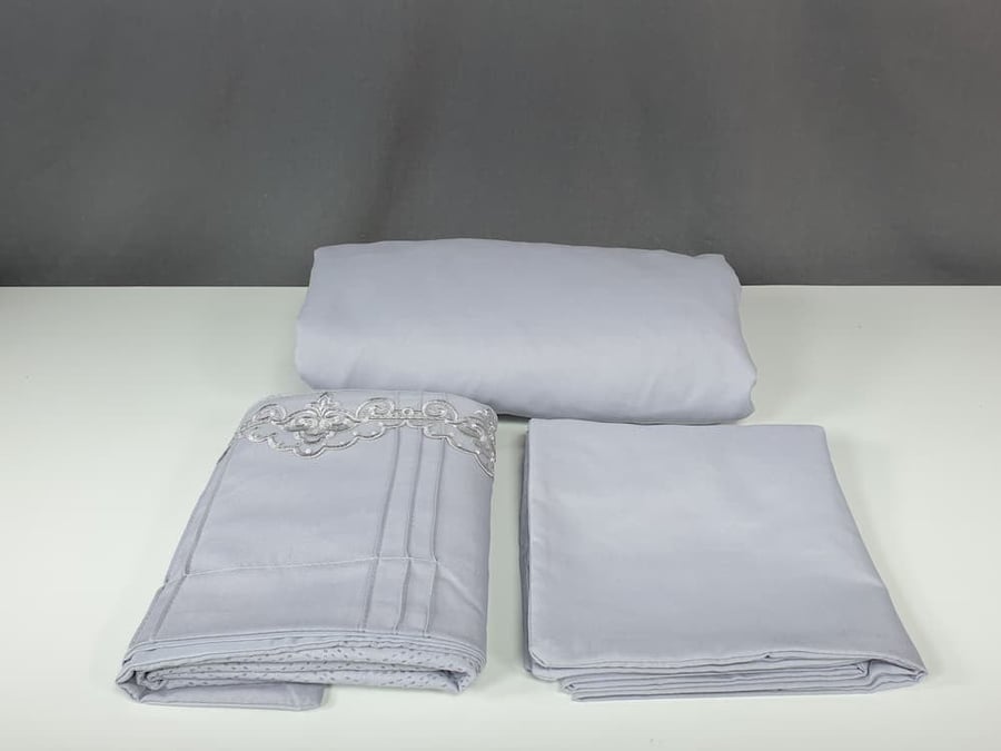 Reval lace embroidered bedspread dark gray summer single and a half