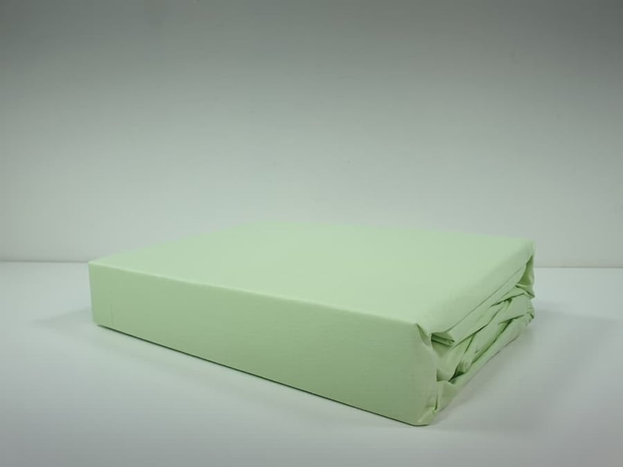 3-piece elastic sheet set in apple color, 100% cotton, single and half