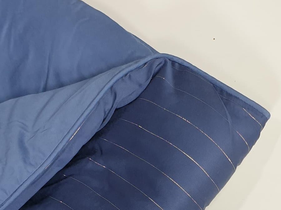 مفرش تينسل سايكورا قطن 100% لون كحلي 8 قطع  صيفي مزدوج