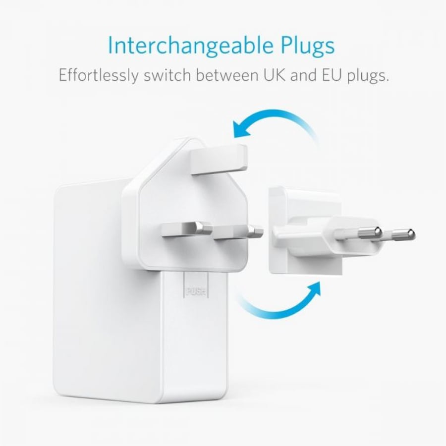 Wall charger with 4 ports, 27 watts