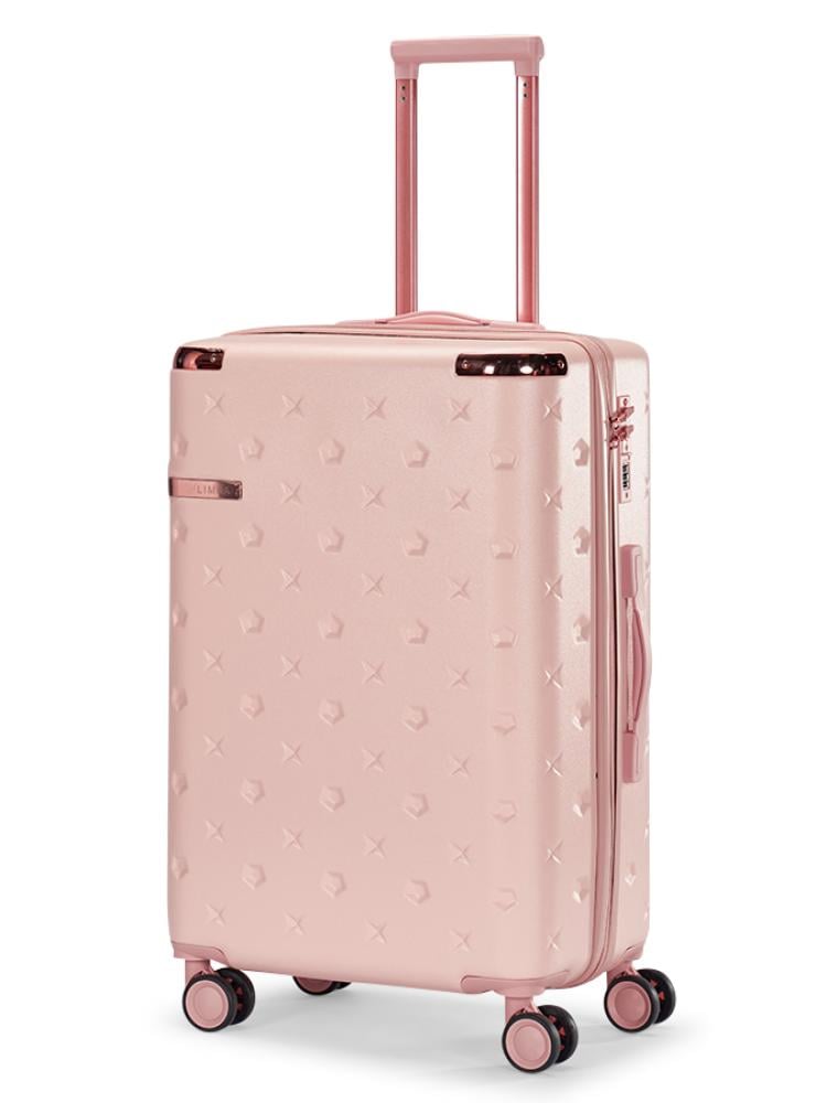 شنطة سفر 20 بوصة مخصصة لكبينة الطائرة من ليمرا – حقيبة صلبة باللون الوردي