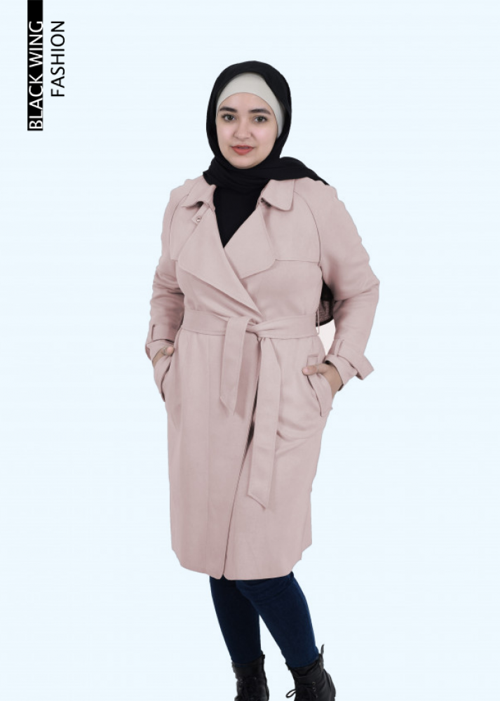 بالطو مع حزام خصر