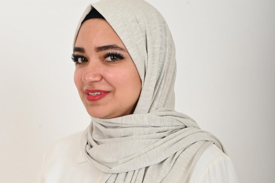 حجاب قطن منمش من بلاك وينج