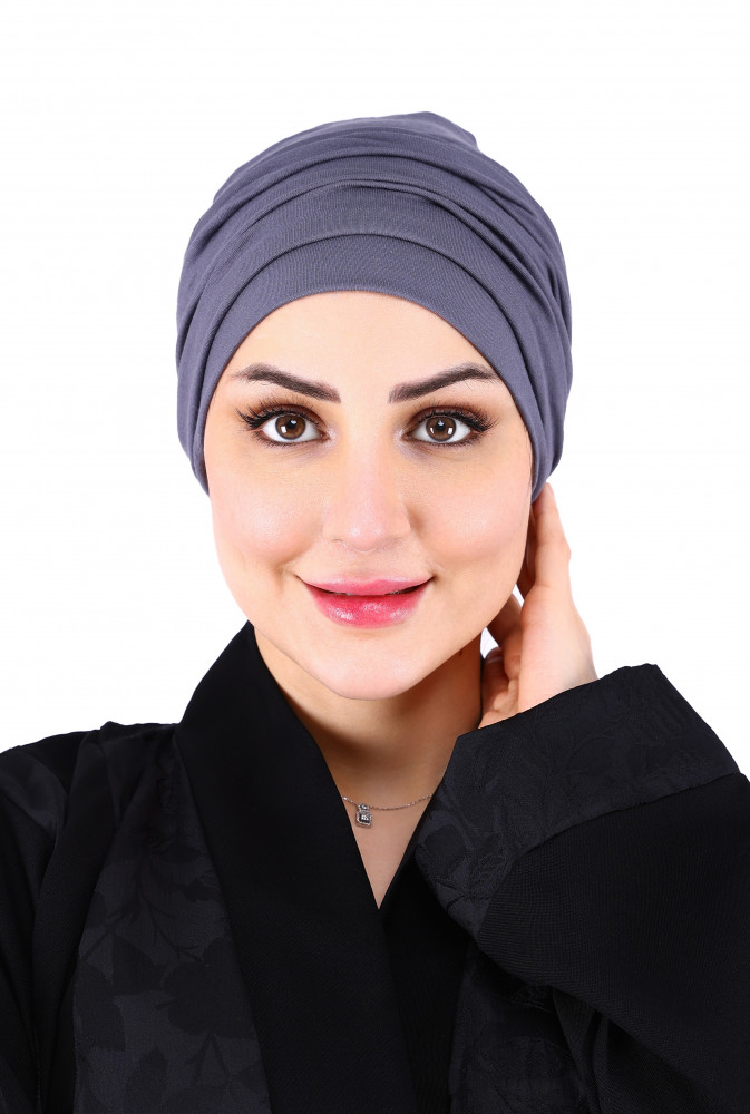 توربان آسيا متعدد الثنيات باللون الرصاصي الداكن من بلاك وينج