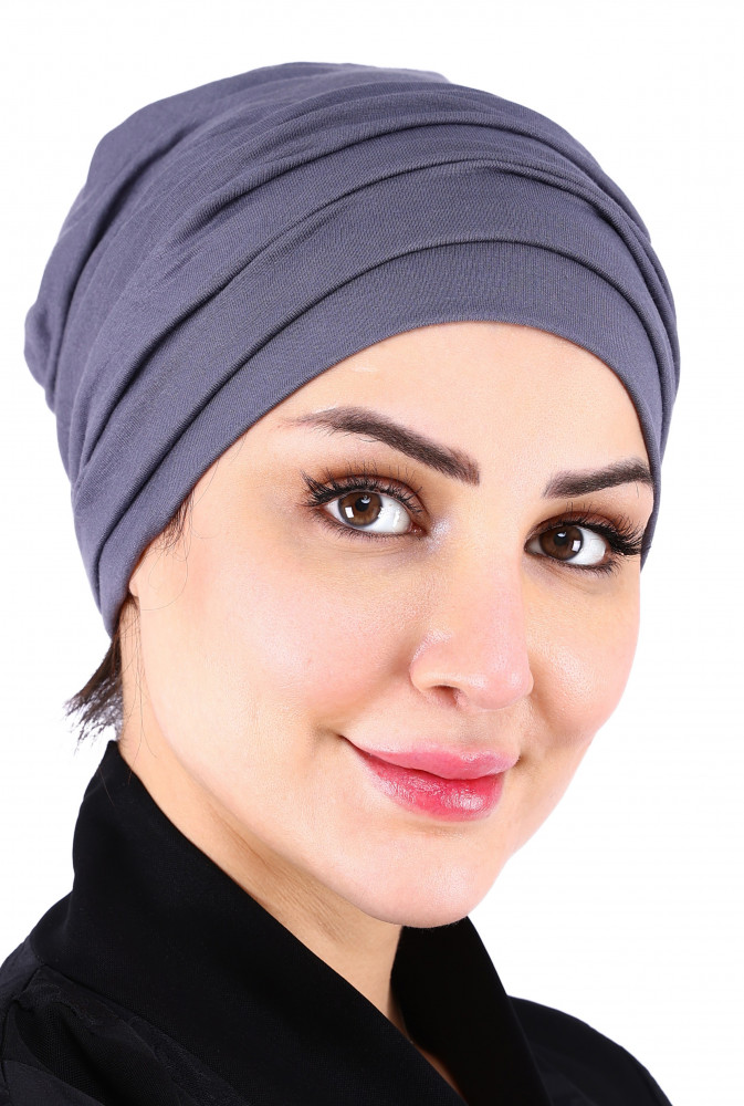 توربان آسيا متعدد الثنيات باللون الرصاصي الداكن من بلاك وينج