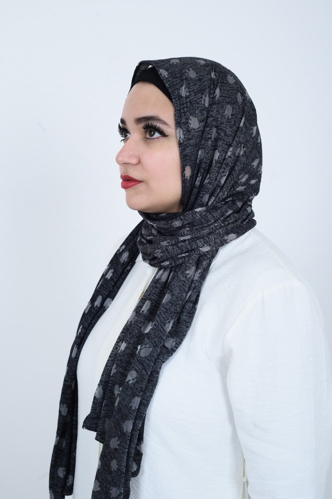 حجاب قطن مطبوع من بلاك وينج