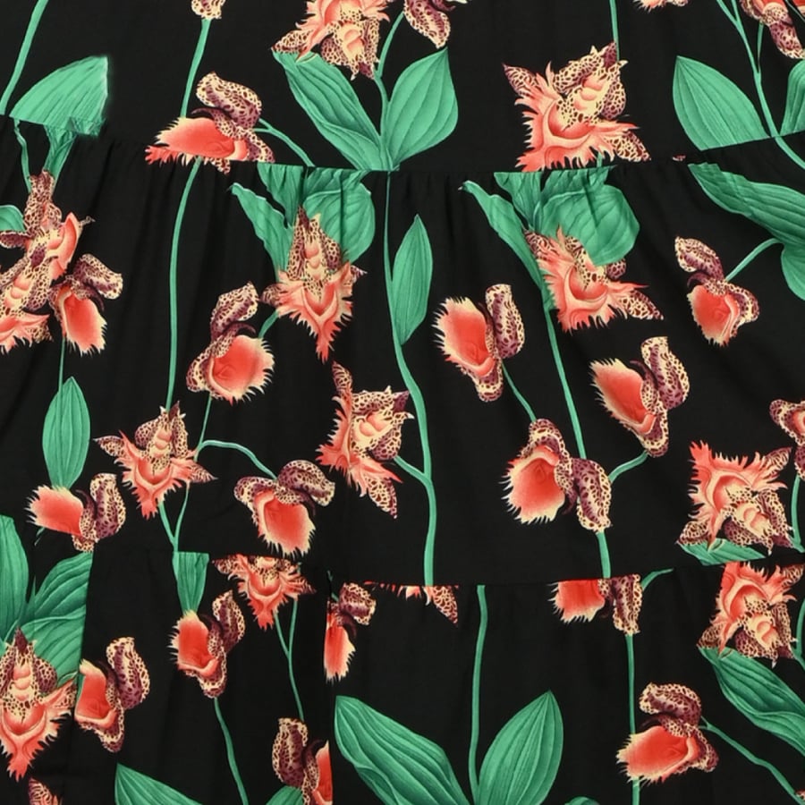 فستان طبقات مشجر كم طويل