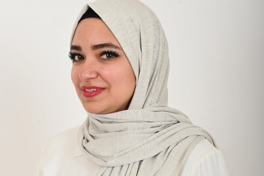 حجاب قطن منمش من بلاك وينج
