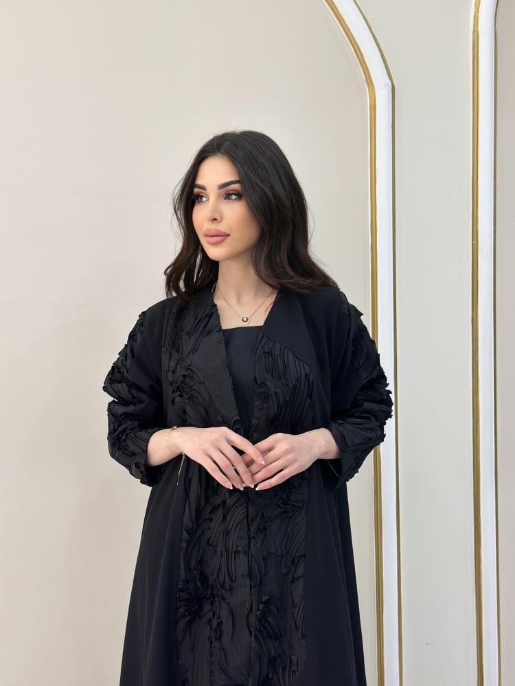 عبايه حرير شامواه نص كلوش